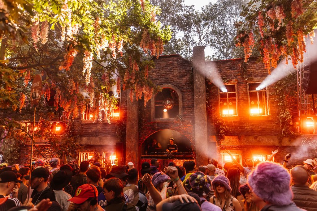 scene from lost village music festival in lincolnshire, united kingdom